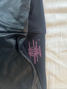 Commando Black Faux Leather Leggings with Matte Waistband